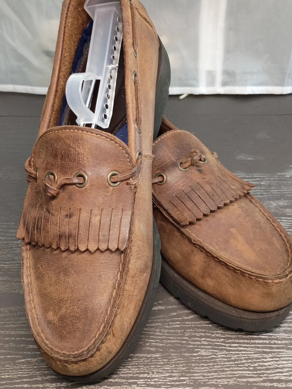 Sperry Brown Leather Kiltie Moccasin Slip-On Loafers Men's 9M. Nice!!!